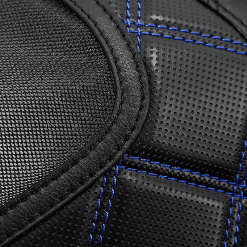 C.C. RIDER Speakers Saddlebag Lid Covers Blue Lattice Stitching Protect Saddlebags For Harley Touring Street Glide CVO Road Glide CVO 2014-2022