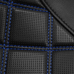 C.C. RIDER Speakers Saddlebag Lid Covers Blue Lattice Stitching Protect Saddlebags For Harley Touring Street Glide CVO Road Glide CVO 2014-2022