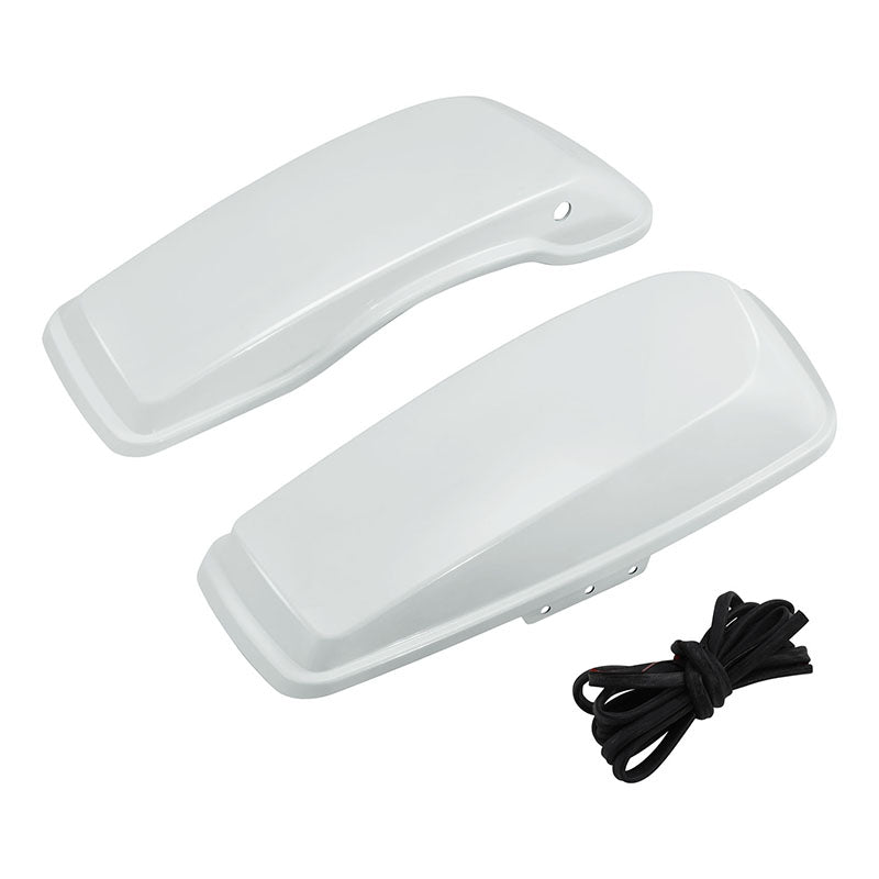 HR3 White Amethyst With Black Licorice Flames Hard Saddlebag Lids For Street Glide 2022 FLHX