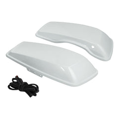 HR3 White Amethyst With Black Licorice Flames Hard Saddlebag Lids For Street Glide 2022 FLHX