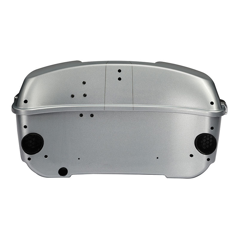 HR3 Brilliant Silver Pearl 2015SGS King Size Touring Trunk Luggage with Speaker Cut Outs For 14-24 Harley Touring