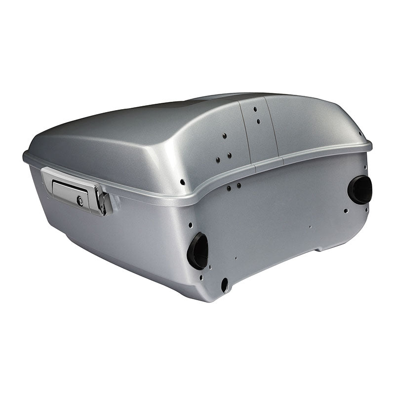 HR3 Brilliant Silver Pearl 2015SGS King Size Touring Trunk Luggage with Speaker Cut Outs For 14-24 Harley Touring