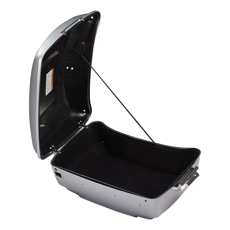 HR3 Brilliant Silver Pearl 2015SGS King Size Touring Trunk Luggage with Speaker Cut Outs For 14-24 Harley Touring