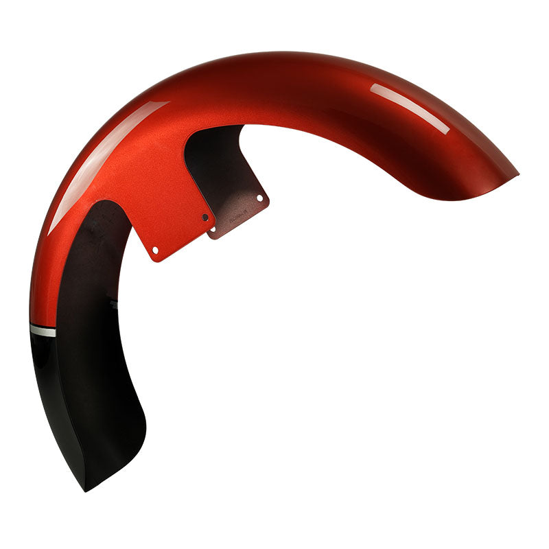 HR3 Sunset Orange / Sunset Black Fade 21" Wrap Front Fender Fit For Harley Touring Model 14-23/Custom Bagger