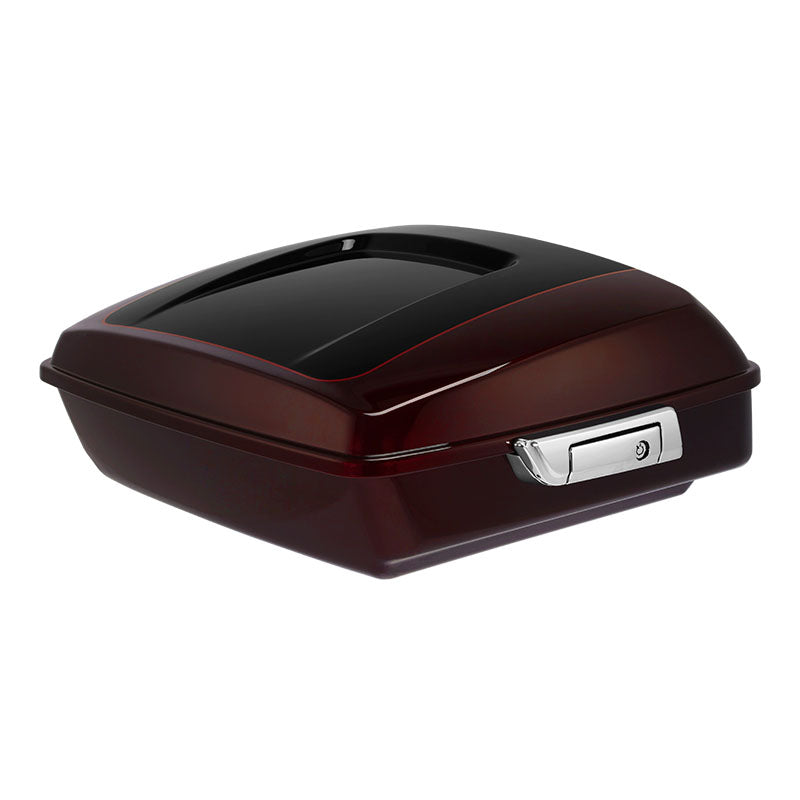 HR3 Midnight Crimson / Vivid Black 2022UL 10.7" Chopped Style Touring Trunk Luggage For 14-24 Harley Touring