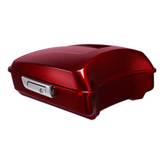 HR3 Velocity Red Sunglo Solid Color 10.7" Chopped Style Touring Trunk Luggage For 14-24 Harley Touring