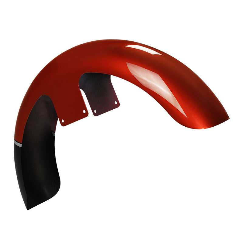 HR3 Sunset Orange / Sunset Black Fade 21" Wrap Front Fender Fit For Harley Touring Model 14-23/Custom Bagger