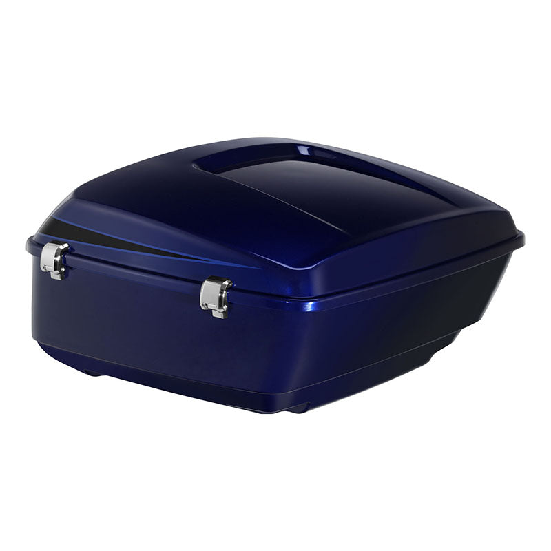 HR3 Zephyr Blue / Black Sunglo 13.7" King Size Touring Trunk Luggage For 14-24 Harley Touring