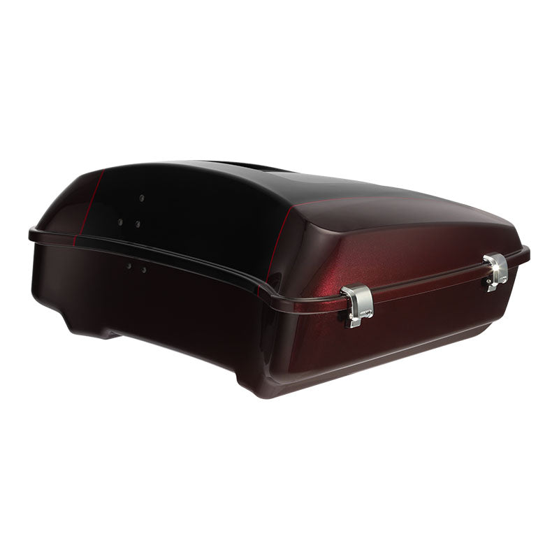 HR3 Midnight Crimson / Vivid Black 2022UL 10.7" Chopped Style Touring Trunk Luggage For 14-24 Harley Touring