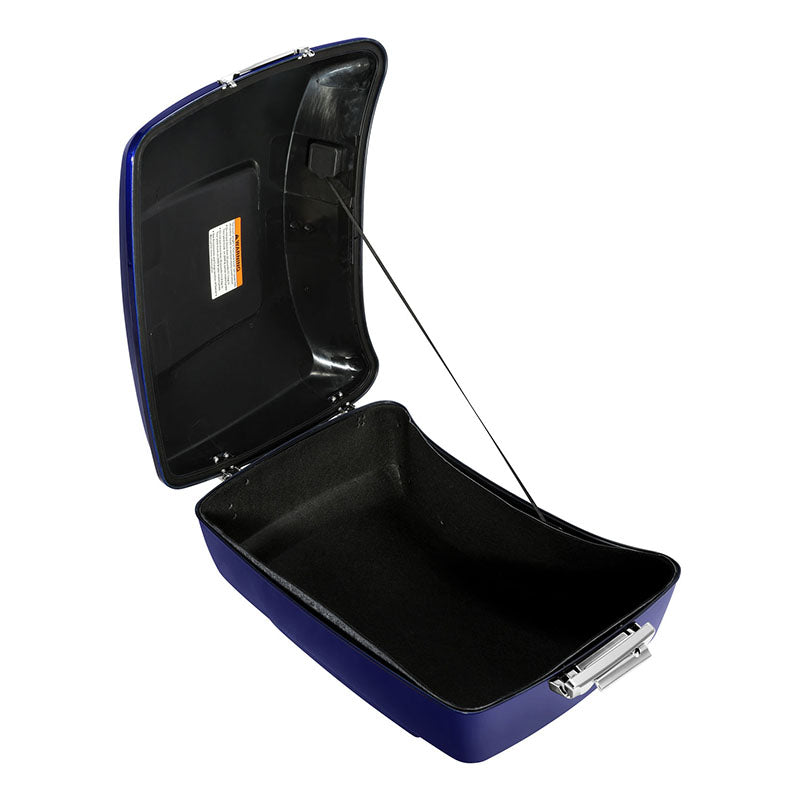 HR3 Zephyr Blue / Black Sunglo 13.7" King Size Touring Trunk Luggage For 14-24 Harley Touring