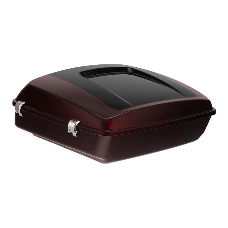 HR3 Midnight Crimson / Vivid Black 2022UL 10.7" Chopped Style Touring Trunk Luggage For 14-24 Harley Touring