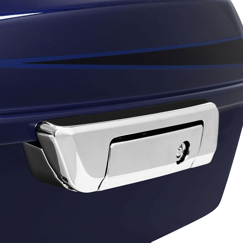 HR3 Zephyr Blue / Black Sunglo 13.7" King Size Touring Trunk Luggage For 14-24 Harley Touring