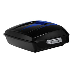 HR3 Candy Cobalt / Indigo Ink 10.7" Chopped Style Touring Trunk Luggage For 14-24 Harley Touring