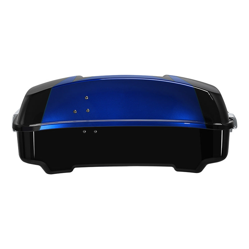 HR3 Candy Cobalt / Indigo Ink 10.7" Chopped Style Touring Trunk Luggage For 14-24 Harley Touring