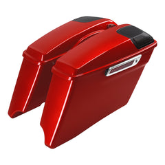 HR3 Wicked Red CVO Stretched Saddlebags with Speaker Lids For 14-23 Harley Touring