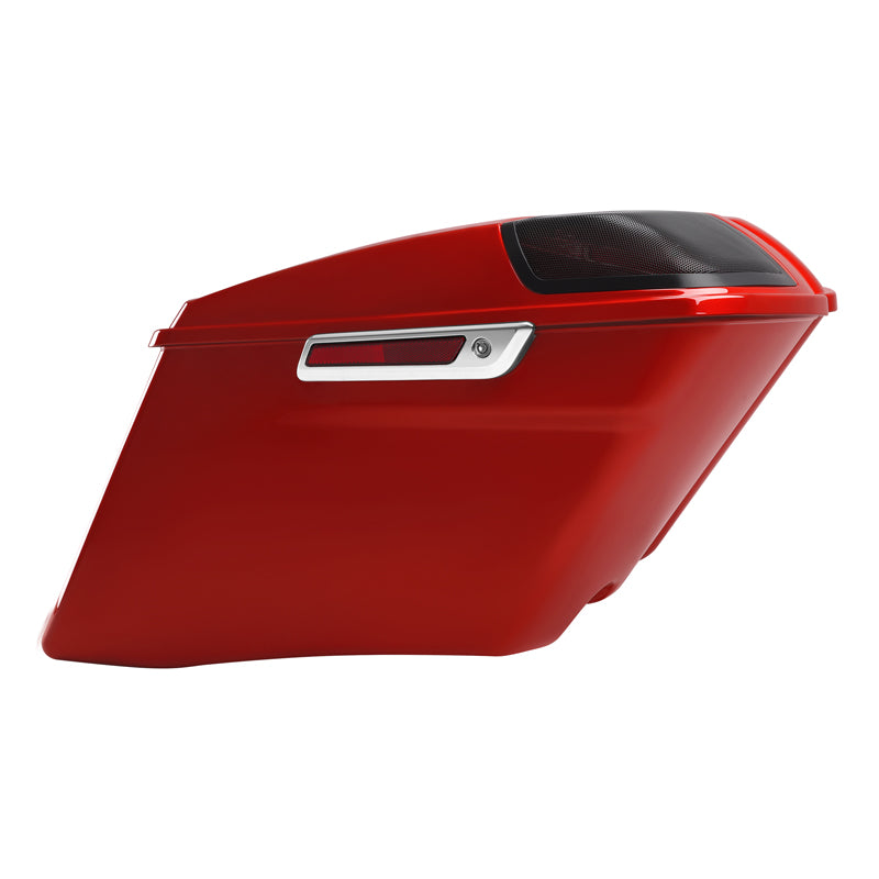 HR3 Wicked Red CVO Stretched Saddlebags with Speaker Lids For 14-23 Harley Touring