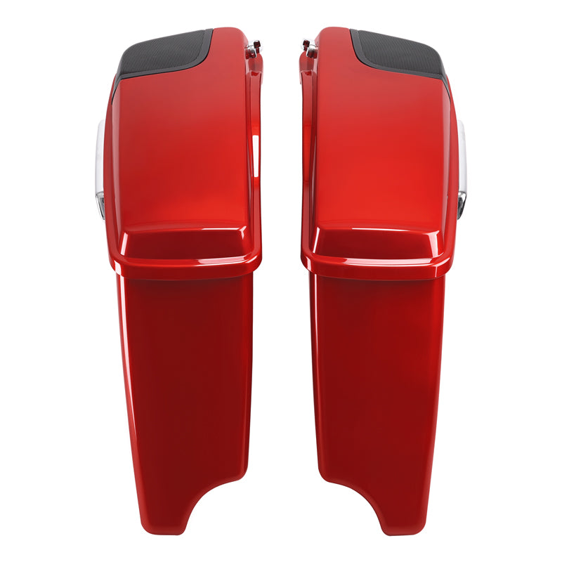 HR3 Wicked Red CVO Stretched Saddlebags with Speaker Lids For 14-23 Harley Touring