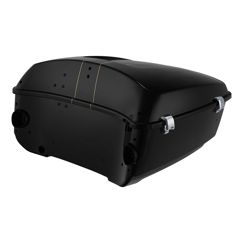 HR3 Black Quartz 2016RGS King Size Touring Trunk Luggage with Speaker Cut Outs For 14-24 Harley Touring