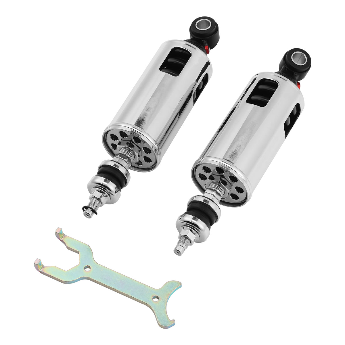 Custom Chrome Rear Suspension Heavy Duty Shocks For Harley Softail Fatboy Slim Deluxe 00-17 16
