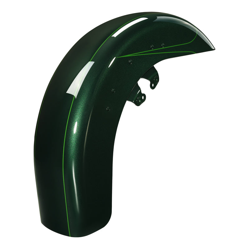 HR3 Deep Jade Pearl Motorcycle 18" Wide Tire Front Mudguard Fender For Harley Touring Models 2014-2023
