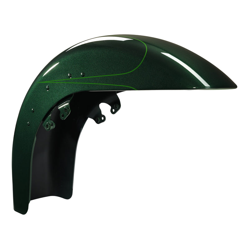 HR3 Deep Jade Pearl Motorcycle 18" Wide Tire Front Mudguard Fender For Harley Touring Models 2014-2023