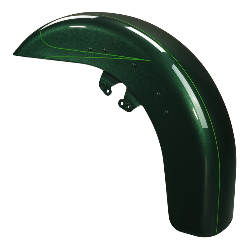 HR3 Deep Jade Pearl Motorcycle 18" Wide Tire Front Mudguard Fender For Harley Touring Models 2014-2023