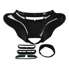 Custom Chrome Gloss Black Front Batwing Outer Fairing Fit For Harley Electra Street Tri Glide '14-'23