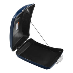 HR3 Billiard Blue 5.5" Razor Style Touring Trunk Luggage For 14-24 Harley Touring