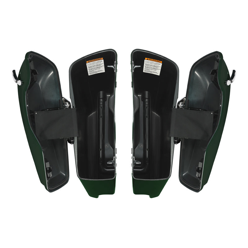 HR3 Deep Jade Pearl 5" Stretched Extended Saddlebags For Harley Touring 2014-2022