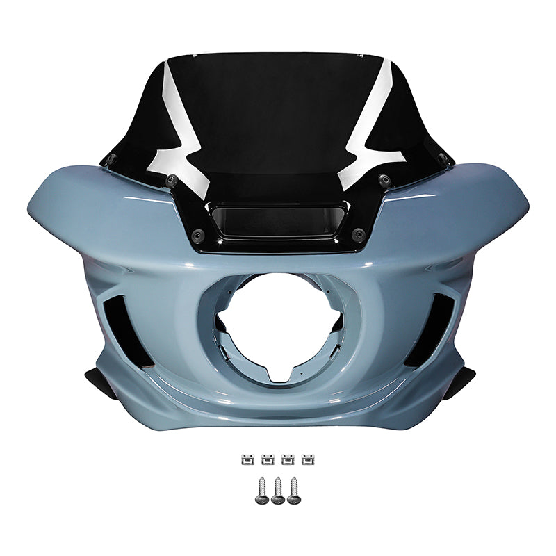 HR3 Low Rider Sharkskin Blue  Headlight Fairing & Black Windshield Fit For Harley Low Rider ST 2022-2024