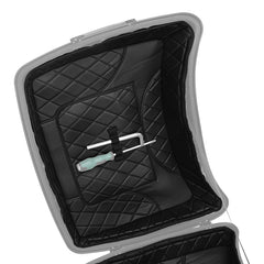 C.C. RIDER Chopped Pack Trunk Carpet Liner Black Stitching Fit For Harley Touring Electra Road Glide 2014-2023