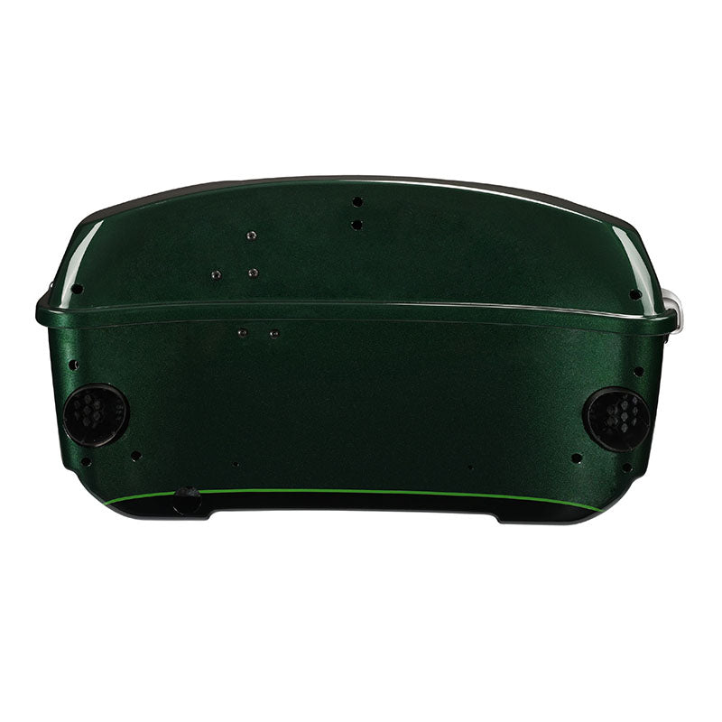 HR3 Deep Jade Pearl / Vivid Black King Size Touring Trunk Luggage with Speaker Cut Outs For 14-24 Harley Touring