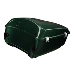 HR3 Deep Jade Pearl / Vivid Black King Size Touring Trunk Luggage with Speaker Cut Outs For 14-24 Harley Touring