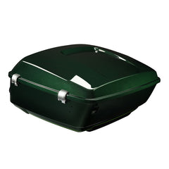 HR3 Deep Jade Pearl / Vivid Black King Size Touring Trunk Luggage with Speaker Cut Outs For 14-24 Harley Touring