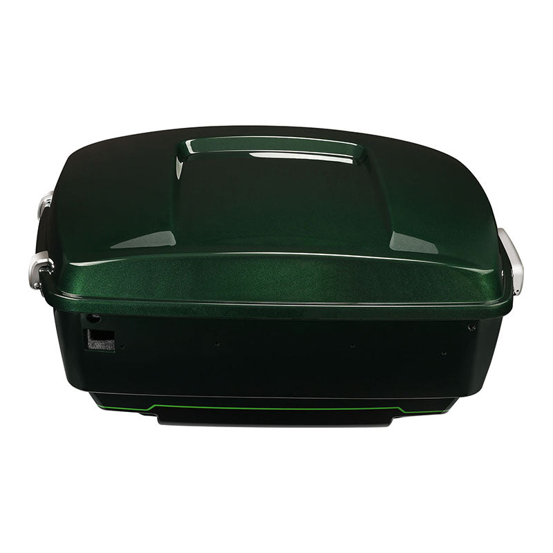 HR3 Deep Jade Pearl / Vivid Black King Size Touring Trunk Luggage with Speaker Cut Outs For 14-24 Harley Touring