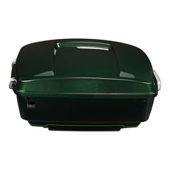 HR3 Deep Jade Pearl / Vivid Black King Size Touring Trunk Luggage with Speaker Cut Outs For 14-24 Harley Touring