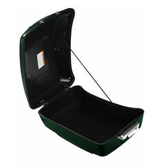 HR3 Deep Jade Pearl / Vivid Black King Size Touring Trunk Luggage with Speaker Cut Outs For 14-24 Harley Touring