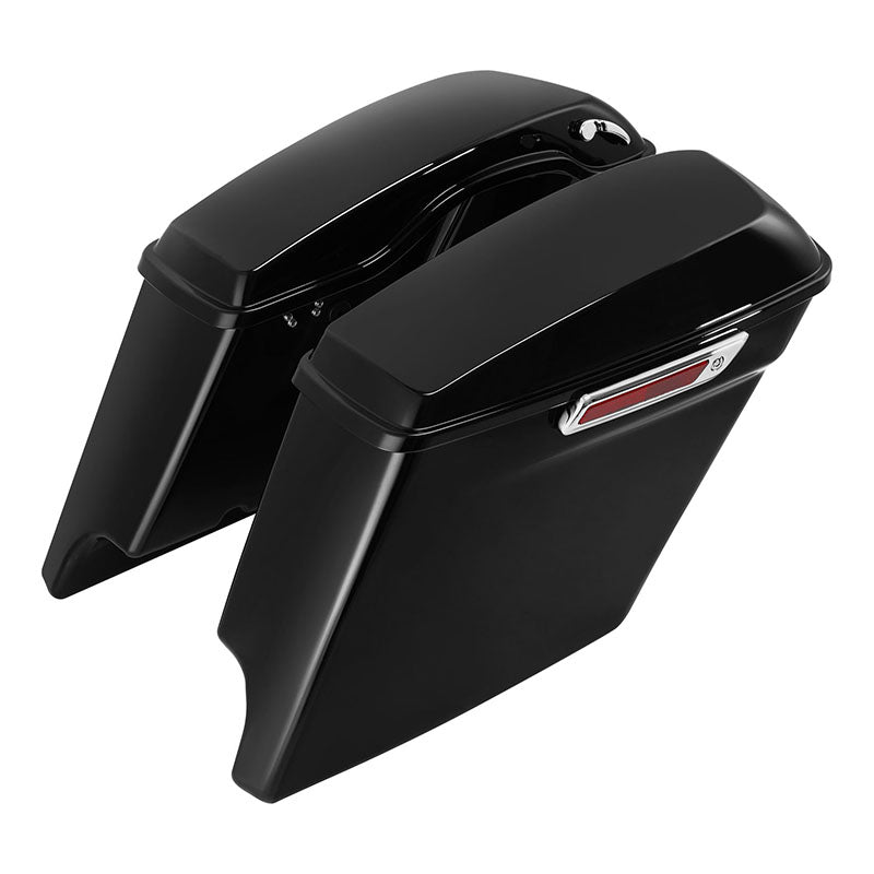 HR3 Vivid Black 5" Stretched Extended Saddlebags For Harley Touring 2014-2023