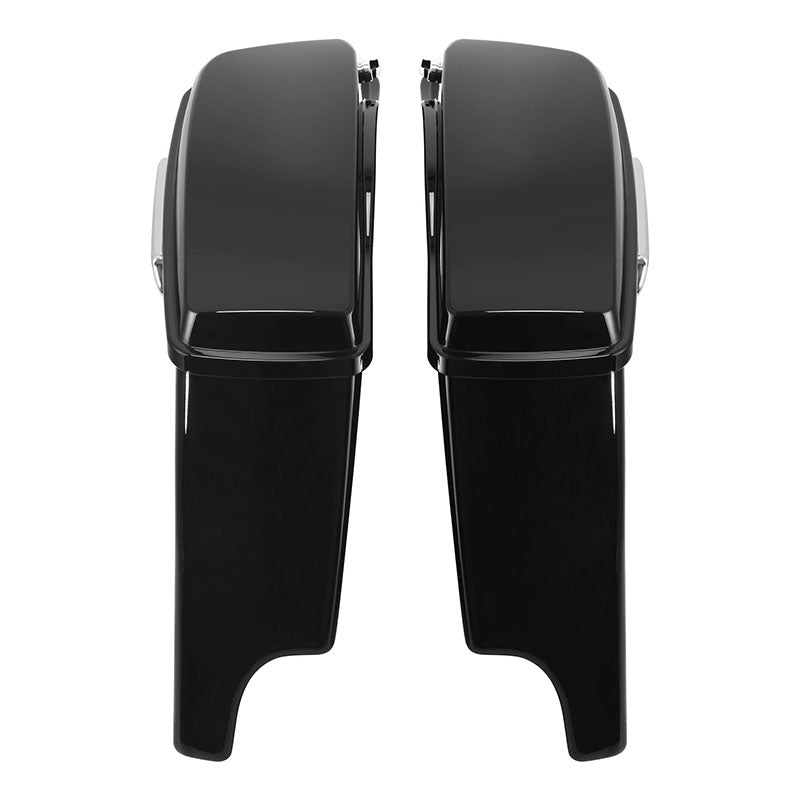 HR3 Vivid Black 5" Stretched Extended Saddlebags For Harley Touring 2014-2023