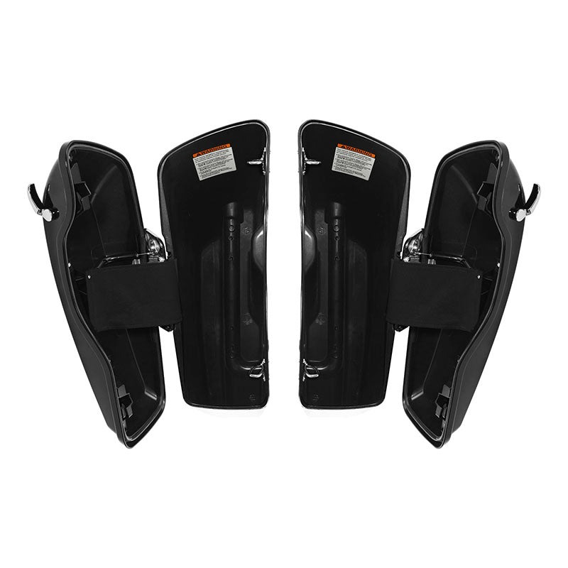 HR3 Vivid Black 5" Stretched Extended Saddlebags For Harley Touring 2014-2023