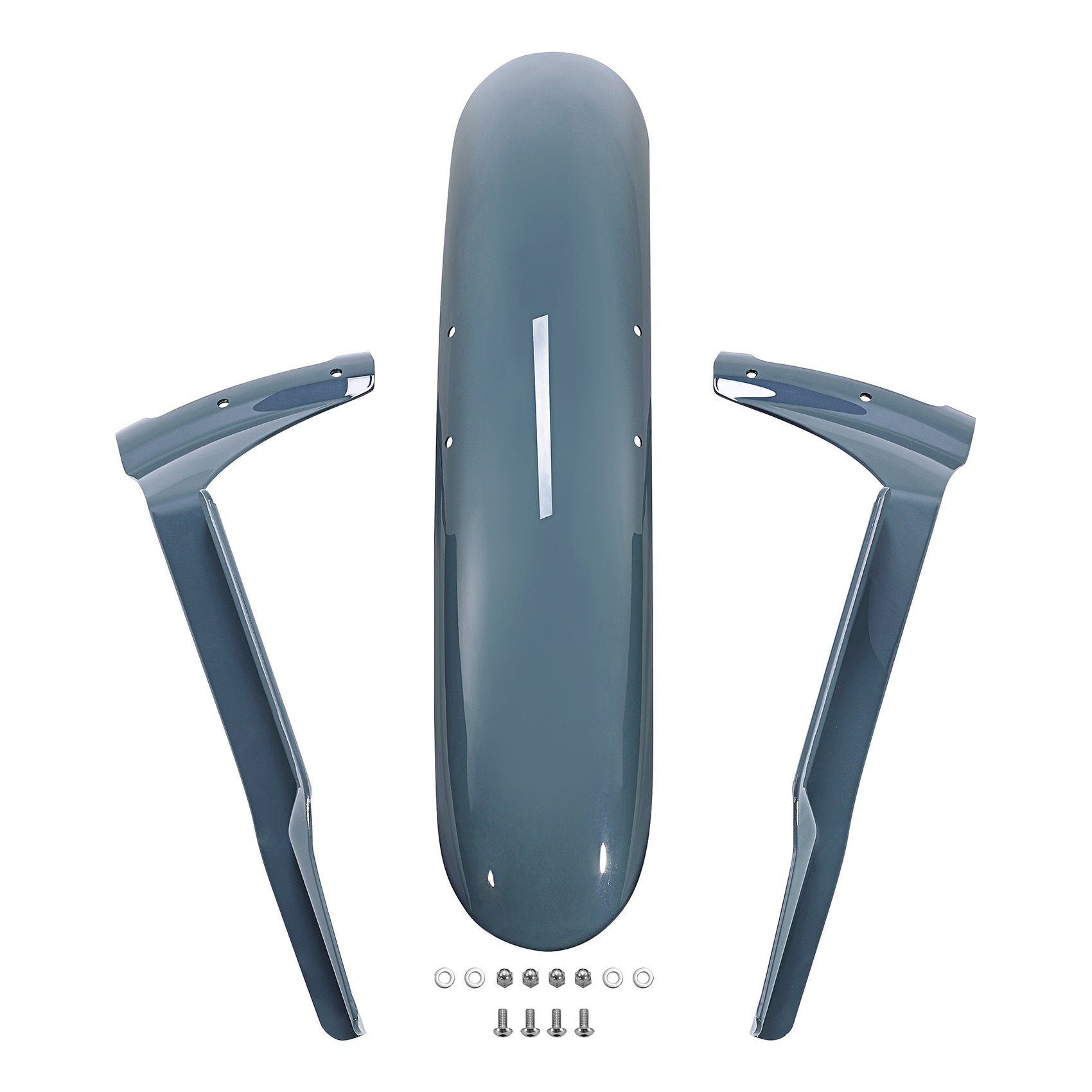 Custom Chrome Heavy-Duty Iron Front Mudguard Fender Fit for Harley Low Rider S FXLRS 2020-2026 & Low Rider ST FXLRST 2022-2026 (Sharkskin Blue)