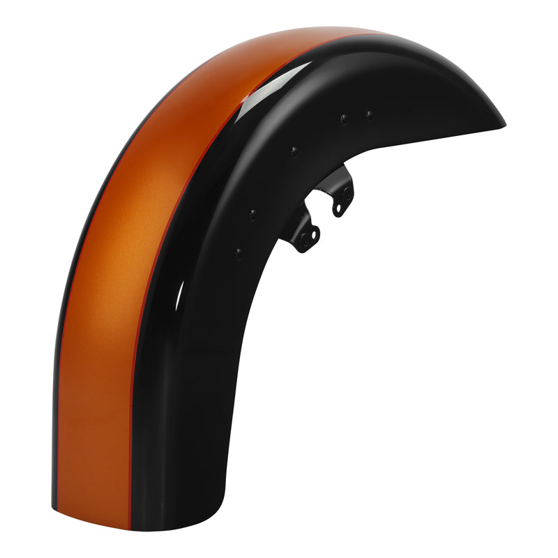 HR3 Amber Whiskey / Vivid Black Motorcycle 18" Wide Tire Front Mudguard FenderFor Harley Touring Models 2014-2023