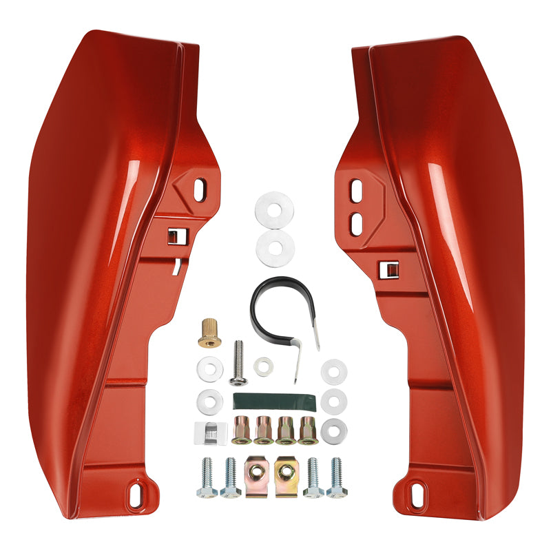 HR3 Sunset Orange / Sunset Black Fade Mid-Frame Air Deflectors For Harley Touring and Trike Models 09-24