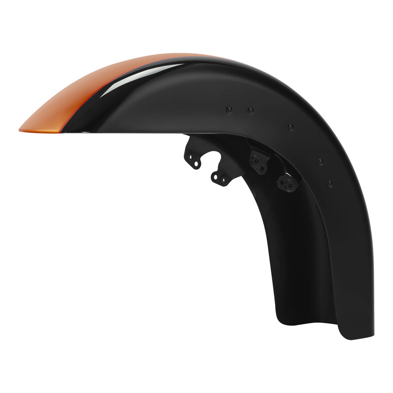 HR3 Amber Whiskey / Vivid Black Motorcycle 18" Wide Tire Front Mudguard FenderFor Harley Touring Models 2014-2023