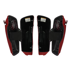 HR3 Billiard Red / Vivid Black 2021RGS 5" Stretched Extended Saddlebags with speaker lids For Harley Touring 2014-2023