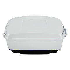 HR3 White Amethyst With Black Licorice Flames 13.7" King Size Touring Trunk Luggage For 15-24 Harley Touring