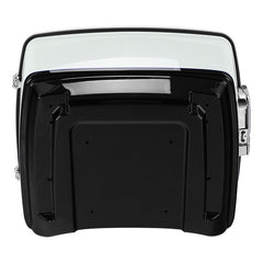 HR3 White Amethyst With Black Licorice Flames 13.7" King Size Touring Trunk Luggage For 15-24 Harley Touring