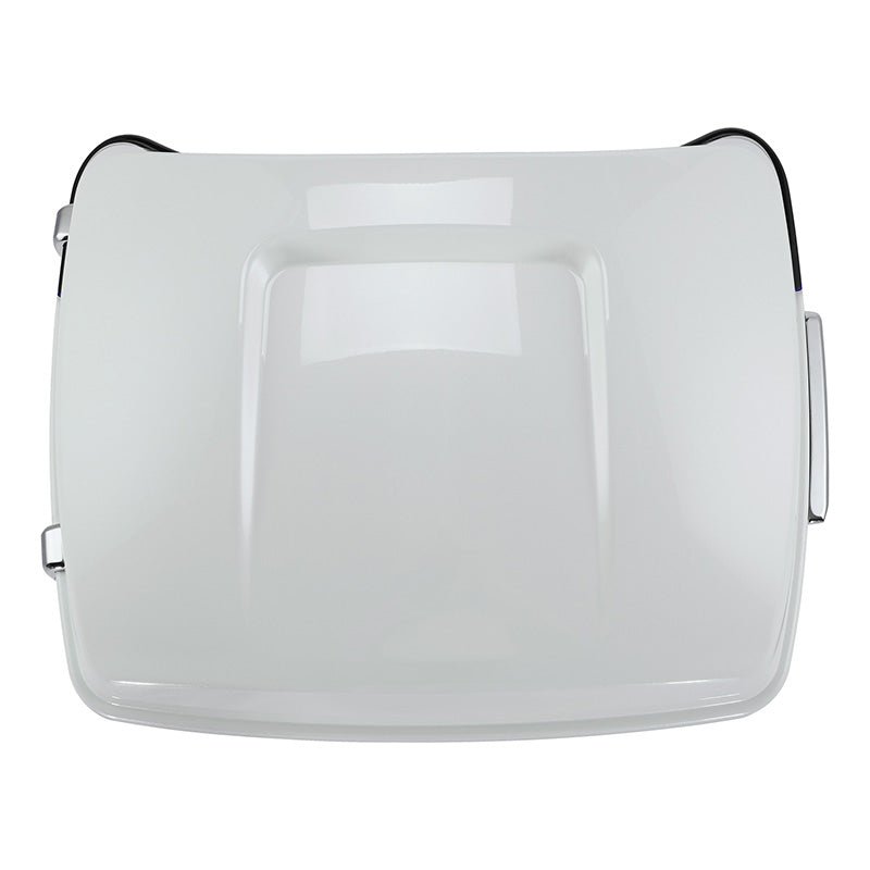 HR3 White Amethyst With Black Licorice Flames 13.7" King Size Touring Trunk Luggage For 15-24 Harley Touring