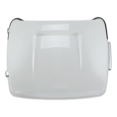 HR3 White Amethyst With Black Licorice Flames 13.7" King Size Touring Trunk Luggage For 15-24 Harley Touring