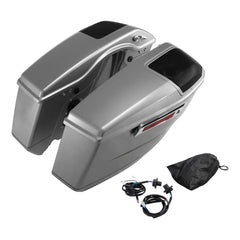 HR3 Dark Platinum Pinstripe Regular Saddlebags with 6*9" Speaker Cutouts for 2023+ HD Touring